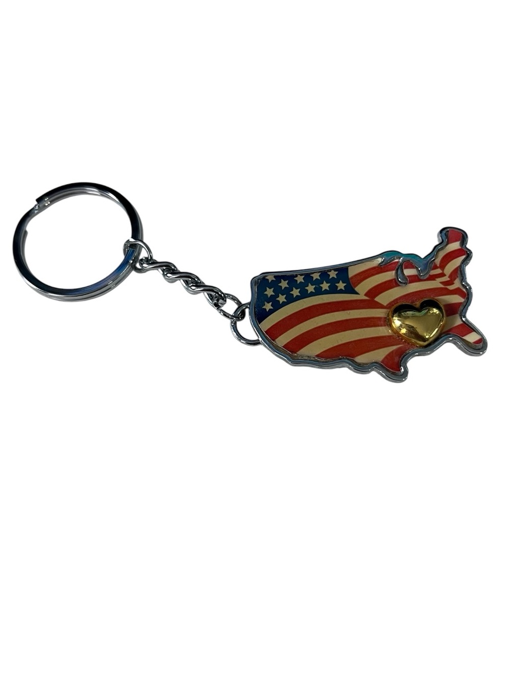 VINTAGE AVON AMERICAN FLAG METAL KEYCHAIN